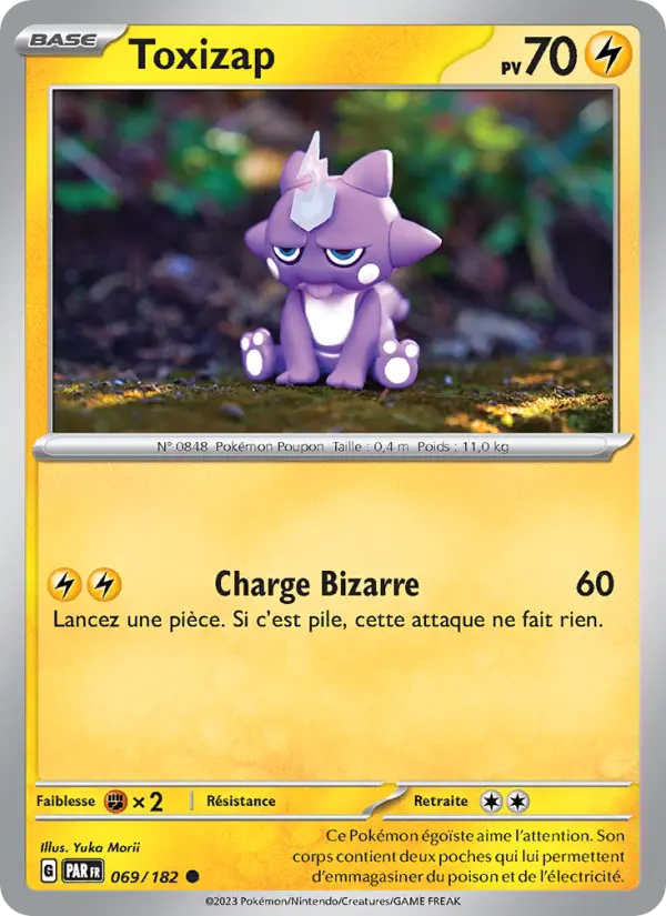 Scan HD carte Pokémon Toxizap 069/182 — Faille Paradoxe