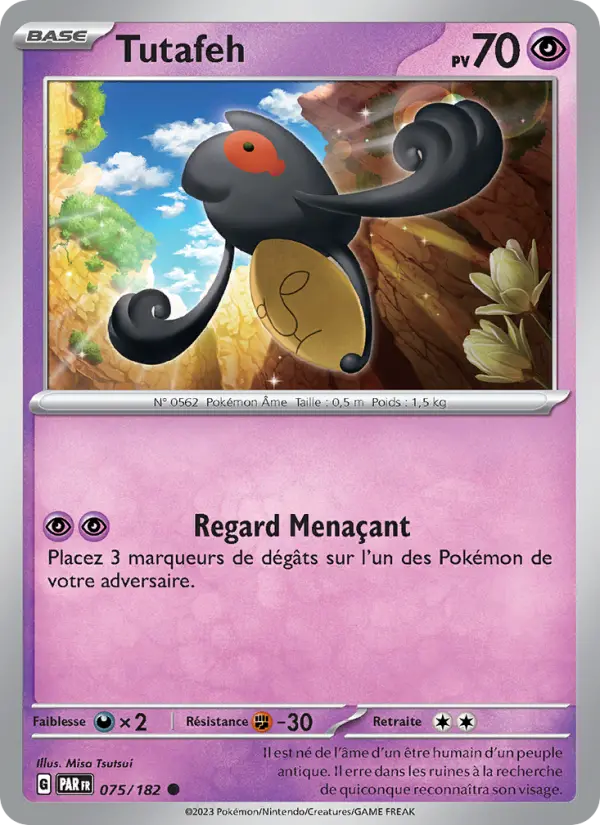 Scan HD carte Pokémon Tutafeh 075/182 — Faille Paradoxe