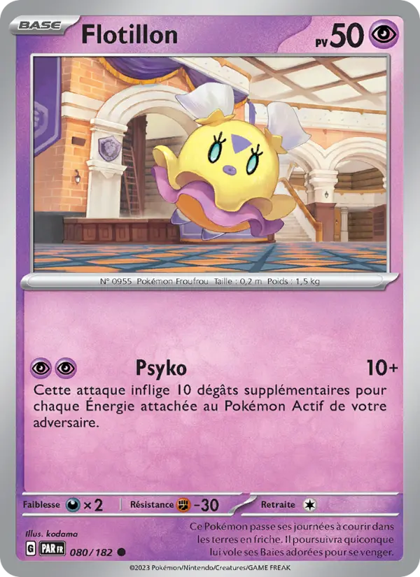 Scan HD carte Pokémon Flotillon 080/182 — Faille Paradoxe