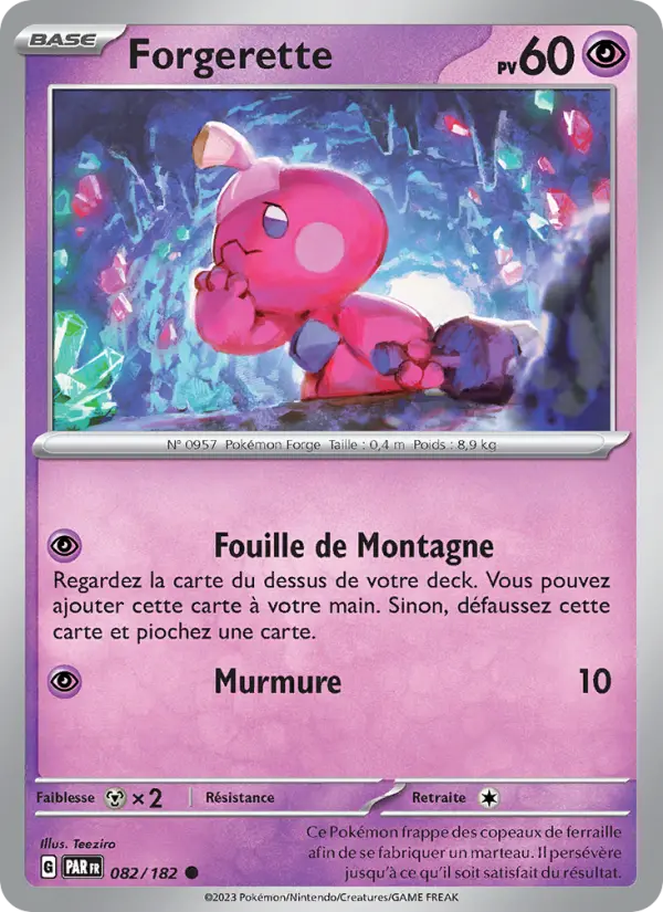 Scan HD carte Pokémon Forgerette 082/182 — Faille Paradoxe