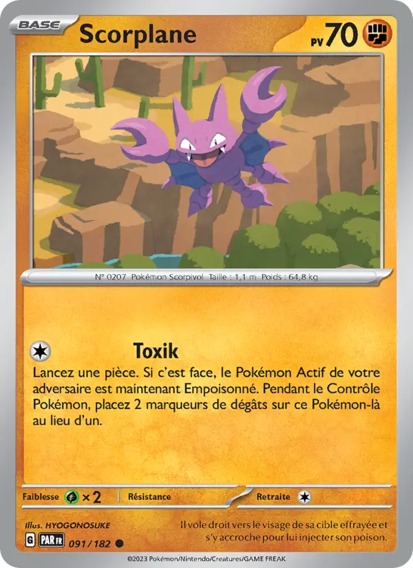 Scan HD carte Pokémon Scorplane 091/182 — Faille Paradoxe