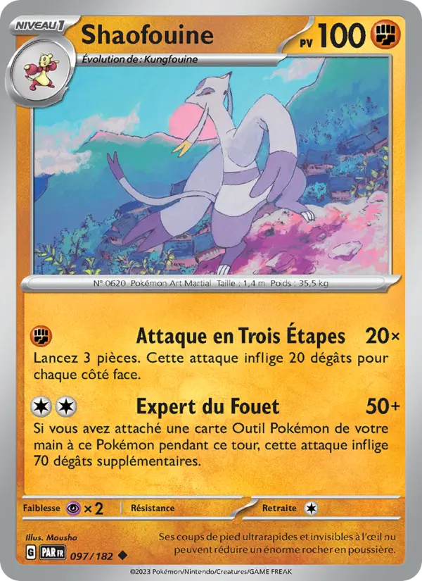 Scan HD carte Pokémon Shaofouine 097/182 — Faille Paradoxe