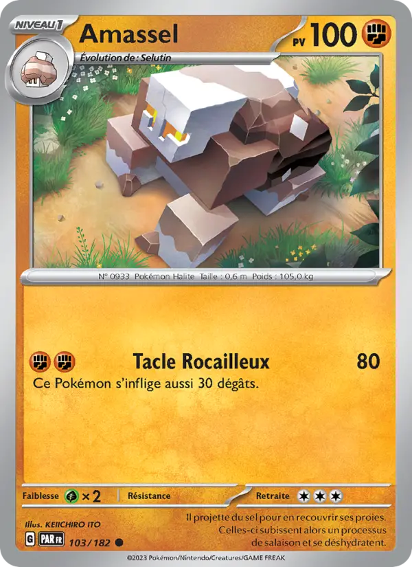 Scan HD carte Pokémon Amassel 103/182 — Faille Paradoxe