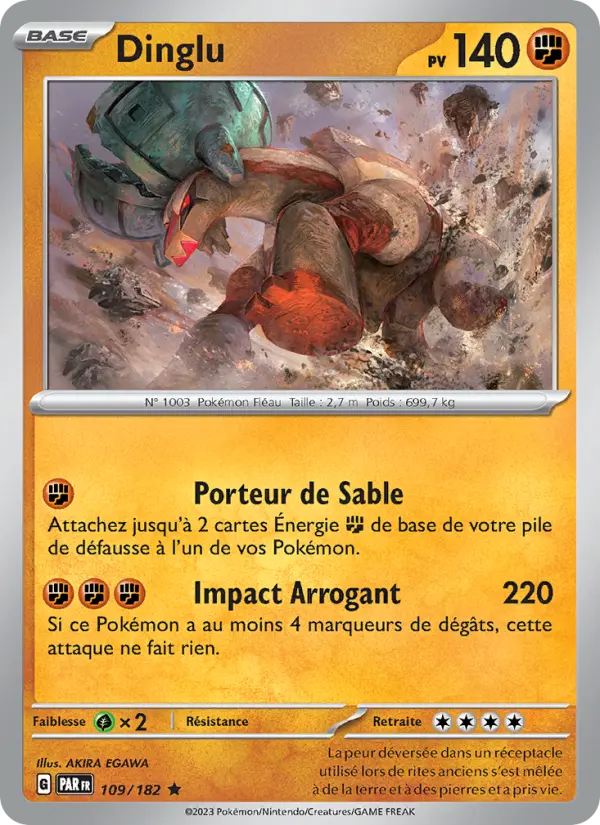 Scan HD carte Pokémon Dinglu 109/182 — Faille Paradoxe
