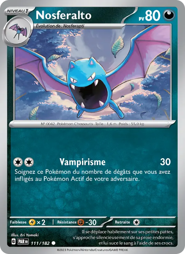 Scan HD carte Pokémon Nosferalto 111/182 — Faille Paradoxe