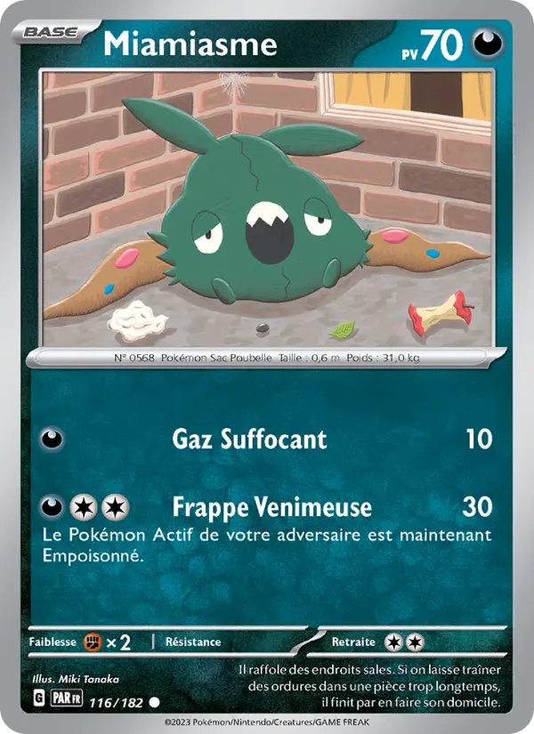 Scan HD carte Pokémon Miamiasme 116/182 — Faille Paradoxe