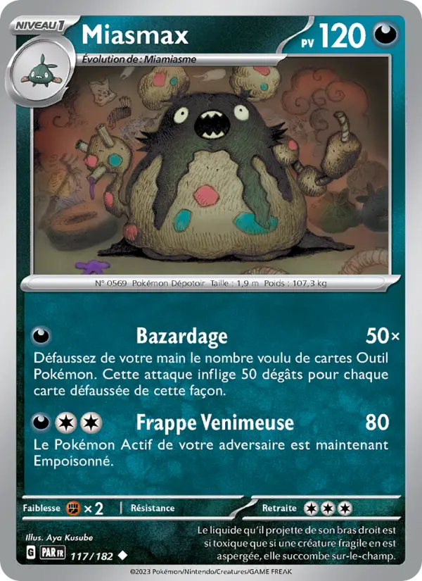 Scan HD carte Pokémon Miasmax 117/182 — Faille Paradoxe