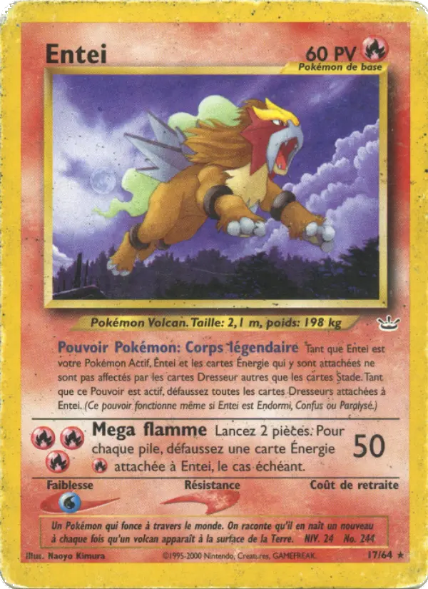 Scan HD carte Pokémon Entei 17/64 — Neo Revelation