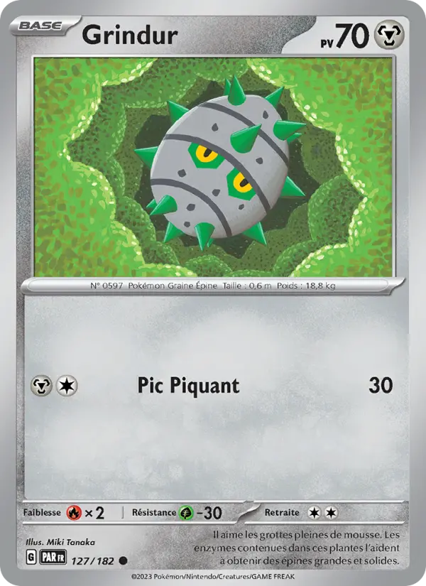 Scan HD carte Pokémon Grindur 127/182 — Faille Paradoxe