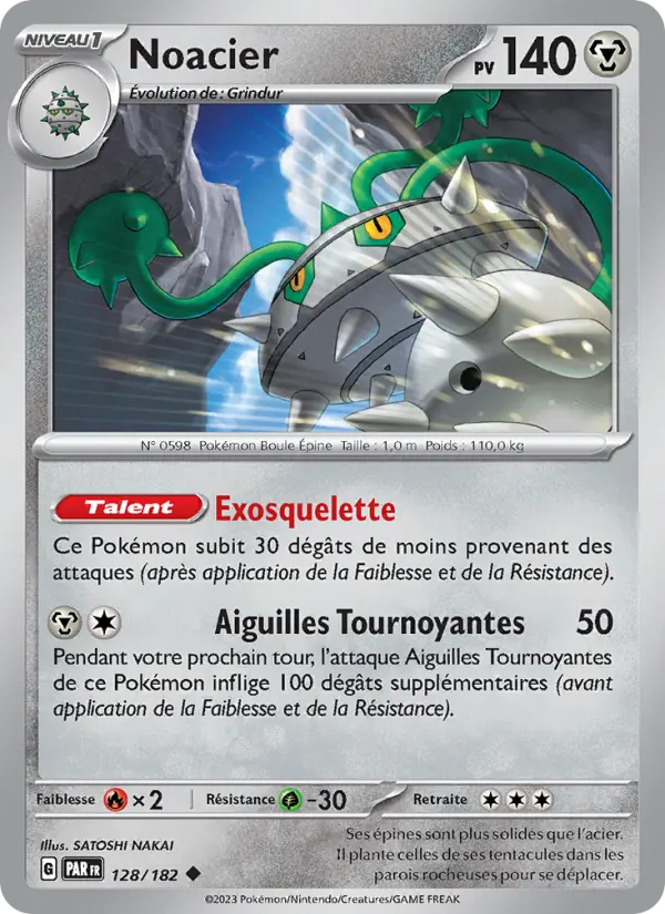 Scan HD carte Pokémon Noacier 128/182 — Faille Paradoxe