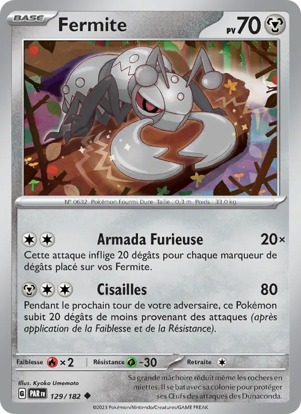 Scan HD carte Pokémon Fermite 129/182 — Faille Paradoxe