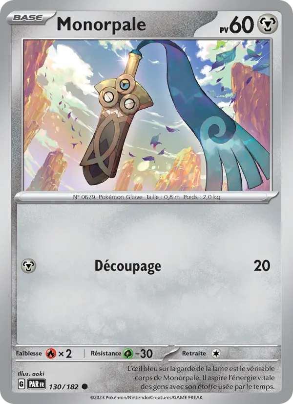 Scan HD carte Pokémon Monorpale 130/182 — Faille Paradoxe