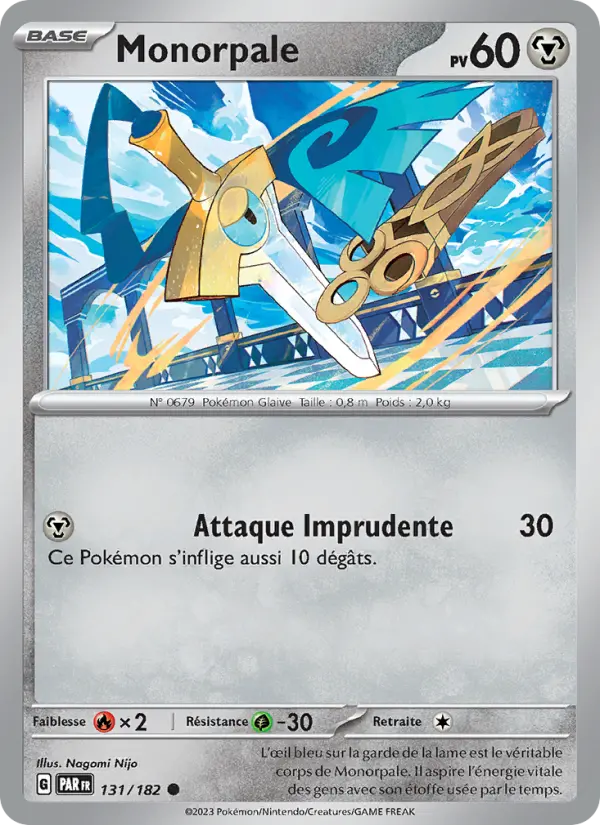 Scan HD carte Pokémon Monorpale 131/182 — Faille Paradoxe