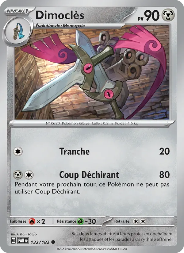 Scan HD carte Pokémon Dimoclès 132/182 — Faille Paradoxe