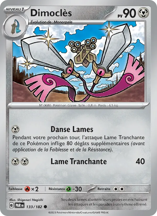 Scan HD carte Pokémon Dimoclès 133/182 — Faille Paradoxe