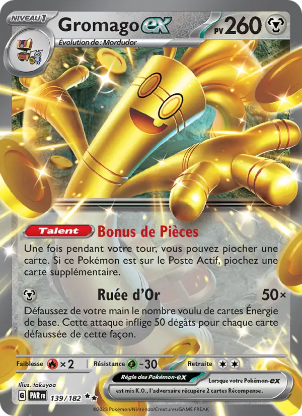 Scan HD carte Pokémon Gromago-ex 139/182 — Faille Paradoxe