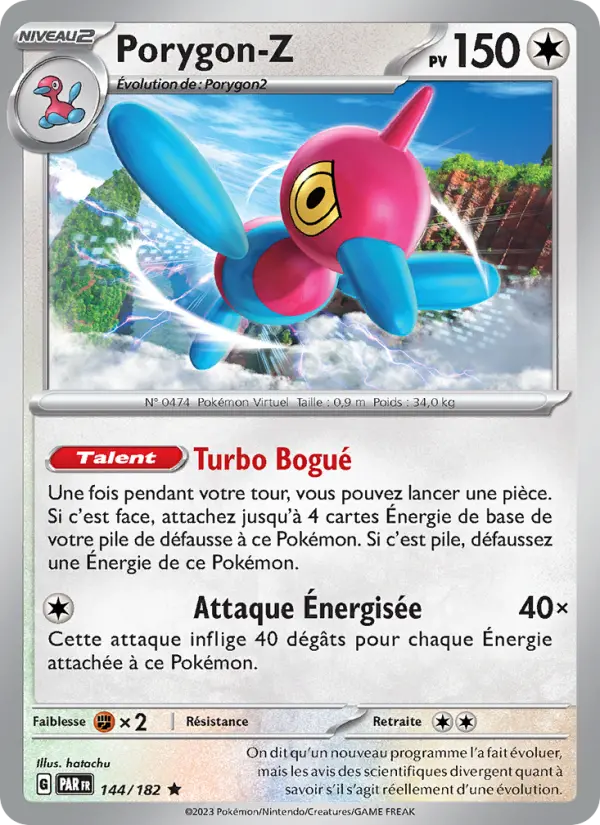 Scan HD carte Pokémon Porygon-Z 144/182 — Faille Paradoxe