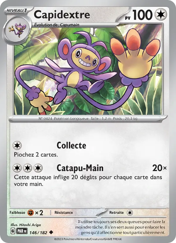 Scan HD carte Pokémon Capidextre 146/182 — Faille Paradoxe