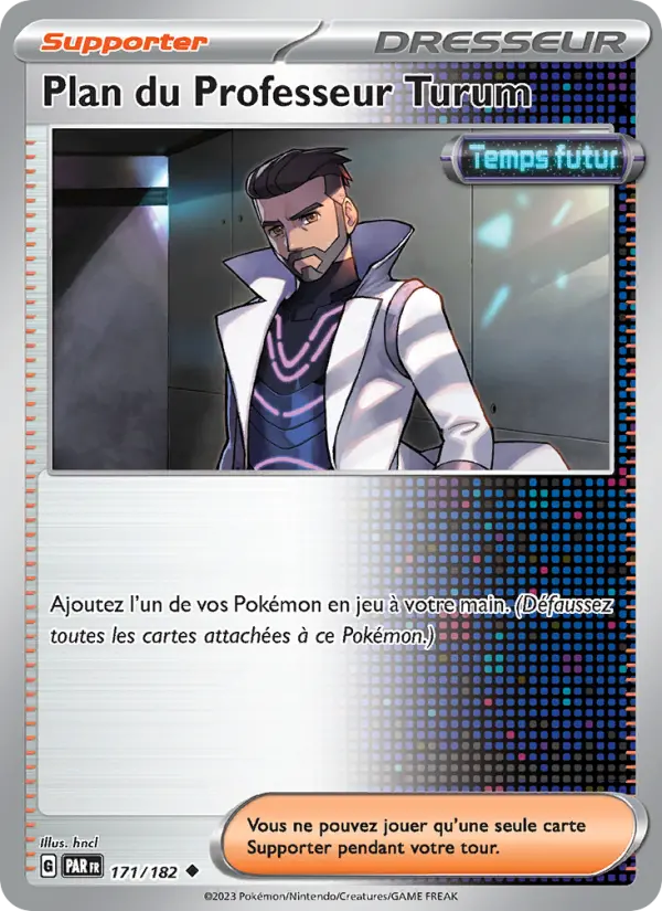 Scan HD carte Pokémon Plan du Professeur Turum 171/182 — Faille Paradoxe