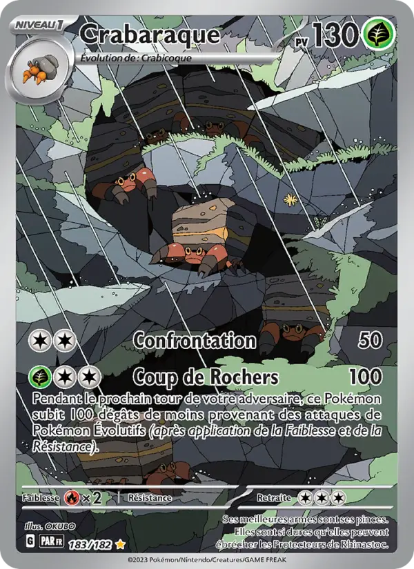 Scan HD carte Pokémon Crabaraque 183/182 — Faille Paradoxe