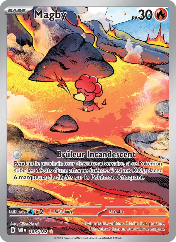 Scan HD carte Pokémon Magby 186/182 — Faille Paradoxe