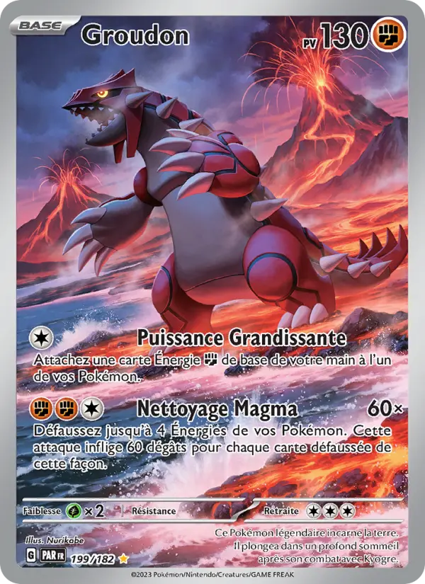 Scan HD carte Pokémon Groudon 199/182 — Faille Paradoxe