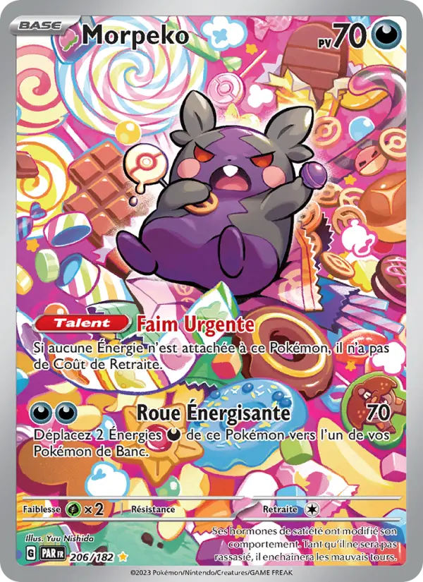Scan HD carte Pokémon Morpeko 206/182 — Faille Paradoxe