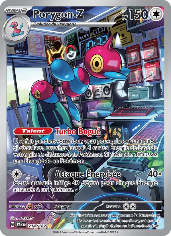 Scan HD carte Pokémon Porygon-Z 214/182 — Faille Paradoxe