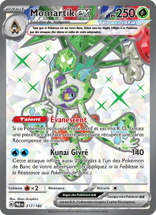 Scan HD carte Pokémon Momartik-ex 217/182 — Faille Paradoxe