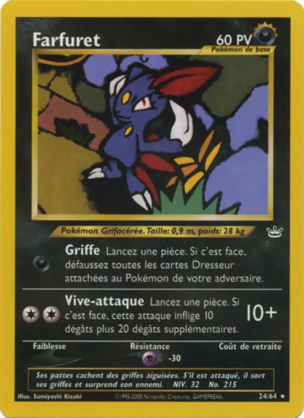 Scan HD carte Pokémon Farfuret 24/64 — Neo Revelation