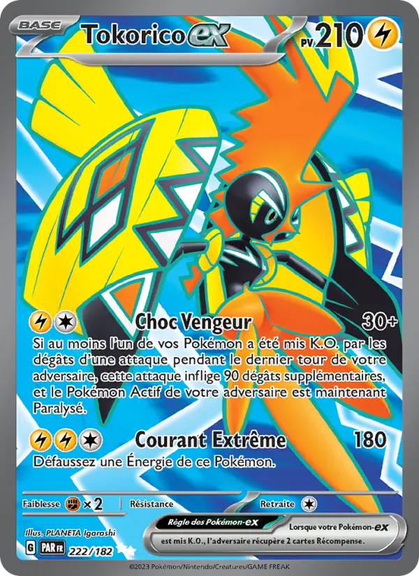 Scan HD carte Pokémon Tokorico-ex 222/182 — Faille Paradoxe
