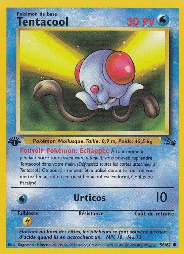 Scan HD carte Pokémon Tentacool 56/62 — Fossile