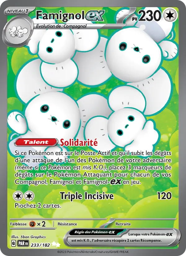 Scan HD carte Pokémon Famignol-ex 233/182 — Faille Paradoxe
