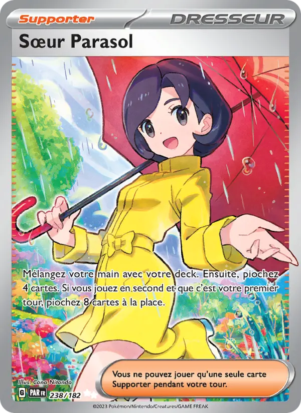 Scan HD carte Pokémon Sœur Parasol 238/182 — Faille Paradoxe