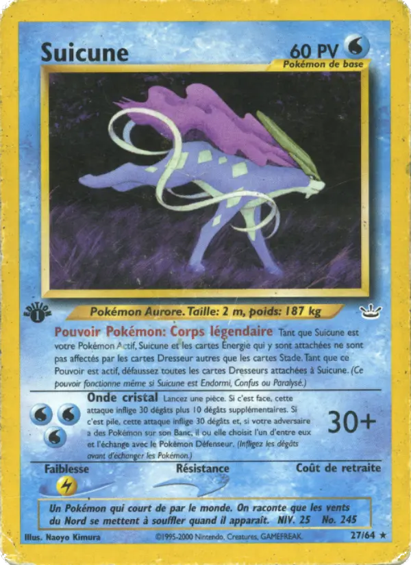 Scan HD carte Pokémon Suicune 27/64 — Neo Revelation