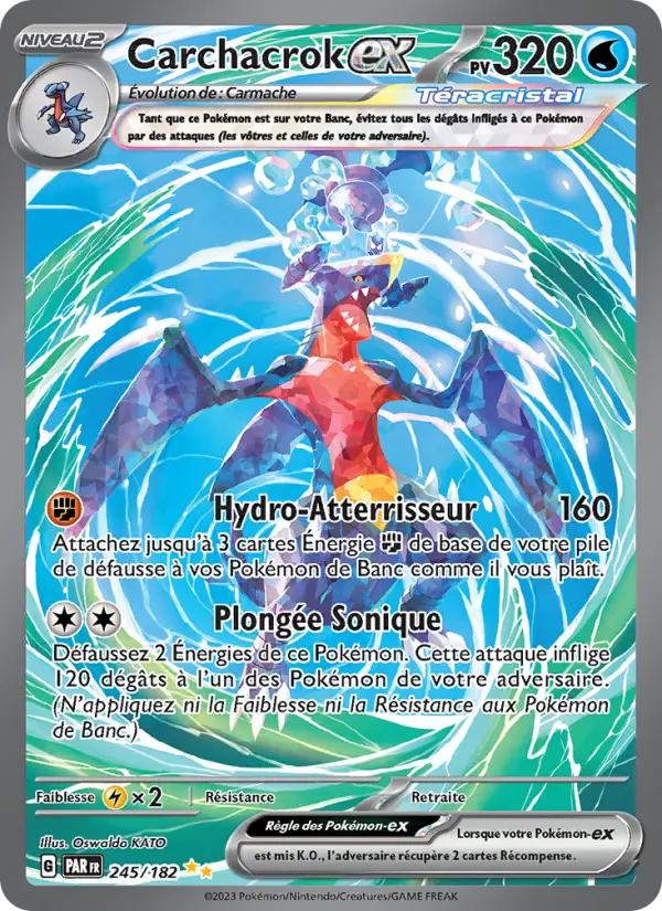 Scan HD carte Pokémon Carchacrok-ex 245/182 — Faille Paradoxe