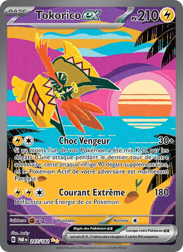 Scan HD carte Pokémon Tokorico-ex 247/182 — Faille Paradoxe