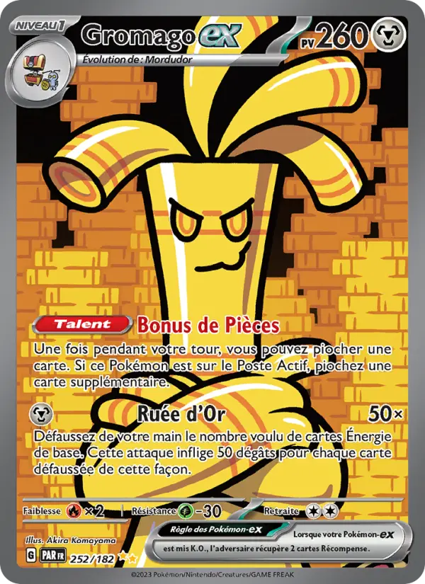 Scan HD carte Pokémon Gromago-ex 252/182 — Faille Paradoxe