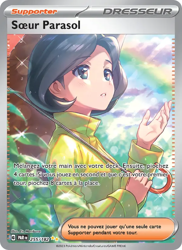 Scan HD carte Pokémon Sœur Parasol 255/182 — Faille Paradoxe
