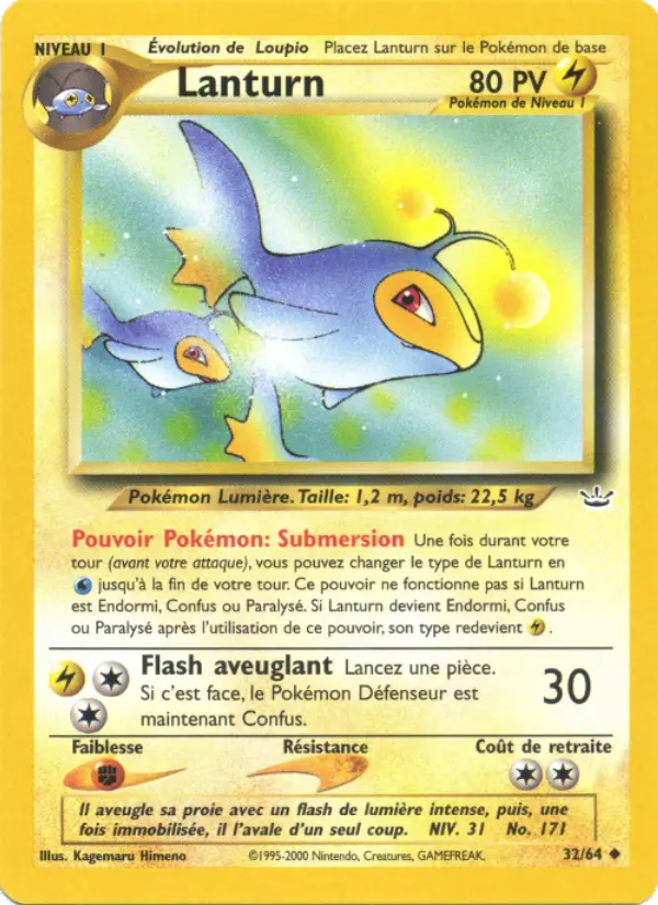 Scan HD carte Pokémon Lanturn 32/64 — Neo Revelation