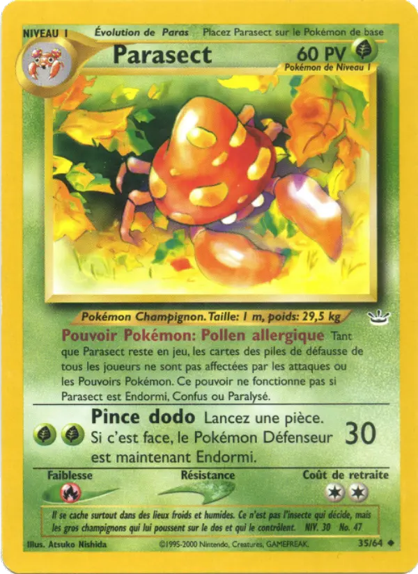 Scan HD carte Pokémon Parasect 35/64 — Neo Revelation