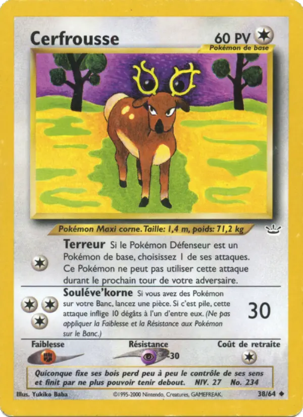 Scan HD carte Pokémon Cerfrousse 38/64 — Neo Revelation
