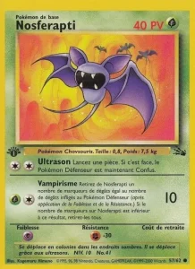 Carte Pokemon Nosferapti 57/62 Fossile