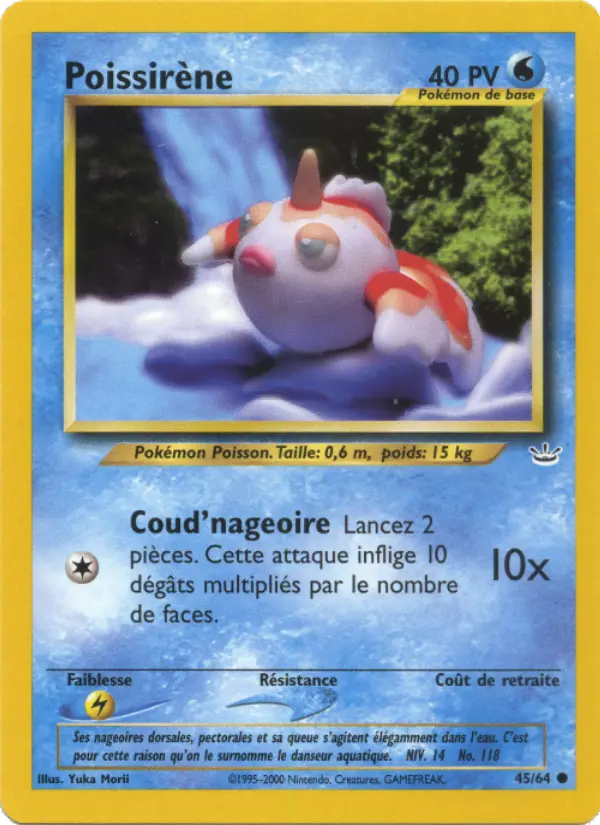 Scan HD carte Pokémon Poissirène 45/64 — Neo Revelation