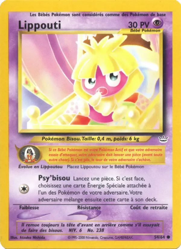 Scan HD carte Pokémon Lippouti 54/64 — Neo Revelation