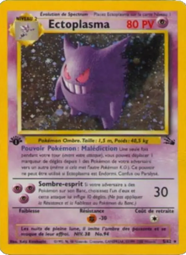 Scan HD carte Pokémon Ectoplasma 5/62 — Fossile