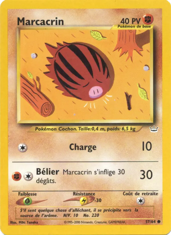 Scan HD carte Pokémon Marcacrin 57/64 — Neo Revelation