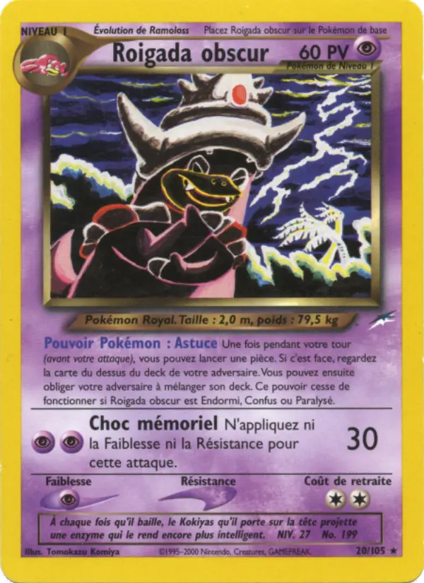 Scan HD carte Pokémon Roigada obscur 20/105 — Neo Destiny