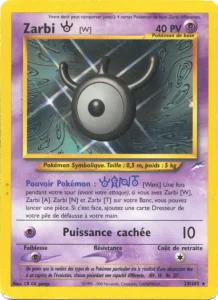 Carte Pokemon Zarbi W 29/105 Neo Destiny