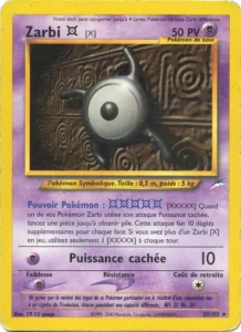 Carte Pokemon Zarbi X 30/105 Neo Destiny